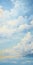 Minimalistic Landscape Painting: Blue Sky With White Clouds