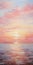 Minimalistic Landscape Painting: Sunrise With Acrylic Molding And Thick Impasto