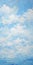 Minimalistic Landscape Painting: White Clouds In Light Blue