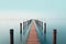 Minimalistic landscape. A pier at the sea. Generative AI