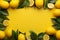Minimalistic lemon frame, soft yellow matte background, and vibrant zest
