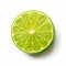 Minimalistic Lime: A Symmetrical And Crisp Image On White Background