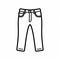Minimalistic Line Icon Of Jeans On White Background
