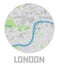 Minimalistic London city map icon.