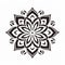Minimalistic Mandala Flower Design On Black Background