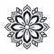 Minimalistic Mandala Flower Design: Black Vector Image