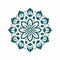 Minimalistic Mandala Flower Design On White Background