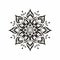 Minimalistic Mandala Flower Print On White Background