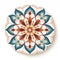 Minimalistic Mandala Flower Tile Icon With Multilayered Dimensions