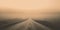 Minimalistic misty empty highway. Foggy road. Mystery travel concept. Generative AI