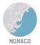 Minimalistic Monaco city map icon.