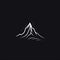Minimalistic Mountain Logo With Waterfall Inspired Line Art