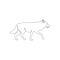Minimalistic One Line Wolf Icon. Wolf one line hand drawing