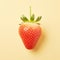 Minimalistic Orange Strawberry Design On Cream Background