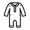 Minimalistic Outlined Baby Jumpsuit Icon In Monochrome Black