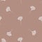 Minimalistic pale tones seamless pattern with little flowers shapes. Beige pastel background