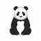 Minimalistic Panda Bear Drawing On White Background