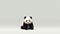 Minimalistic Panda Bear On Gray Background