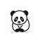 Minimalistic Panda Outline Icon - 2d Lineal Vector Design