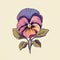 Minimalistic Pansy Flower Vector Graphic On Light Colored Background