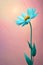 minimalistic pastel cyan blue colored flower artwork. elegant wallpaper design. pink teal gradient colors. simplistic art