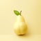 Minimalistic Pear Mockup On Light Yellow Background