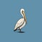 Minimalistic Pelican Cartoon Doodle