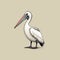 Minimalistic Pelican Cartoon Doodle