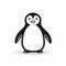 Minimalistic Penguin Icon On White Background