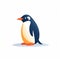 Minimalistic Penguin Logo: Simple, Colorful Illustration On White Background