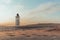 Minimalistic photo of people at sunset Rubjerg Knude Lighthouse Denmark