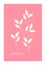 Minimalistic pink invitation. Ð¡ard with leaf print