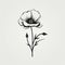 Minimalistic Poppy Flower Stylized Drawing: Trendy Tattoo Design
