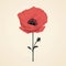 Minimalistic Poppy Flower Vector Illustration For Poster Or Clipart