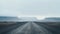 Minimalistic Portrait Of A Desert Road Surrounded By Icebergs