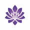 Minimalistic Purple Lotus Flower Logo Design On White Background