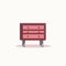 Minimalistic Red Dresser Illustration On White Background