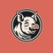 Minimalistic Retro Graphic Pig Logo Illustration With Twisted Sense Of Humor