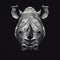 Minimalistic Rhino Head Illustration With Strong Contrast