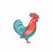 Minimalistic Rooster Icon For Logo Design