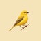 Minimalistic Scandinavian Art: Vibrant Canary Illustration