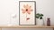 Minimalistic Scandinavian Style Botanical Poster - Pink Flower Framed Print