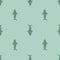 Minimalistic seamless doodle pattern with shark elements. Green little fishes on light pastel background