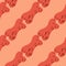 Minimalistic seamless doodle pattern with simple halloween pink bone shapes. Pastel background. Flat design