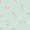Minimalistic seamless exotic bird pattern with hand drawn cockatoo parrot shapes. Blue pastel background