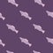 Minimalistic seamless ocean pattern with fishes. Doodle simple silhouettes on purple background