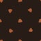Minimalistic seamless pattern with beige beanie hat silhouettes. Dark brown background