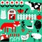 Minimalistic seamless pattern with farm and cute animals