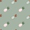 Minimalistic seamless pattern in pale tones with pitaya shapes. Grey background