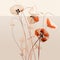 Minimalistic Serenity: A Group Of Flowers In Warm Tones